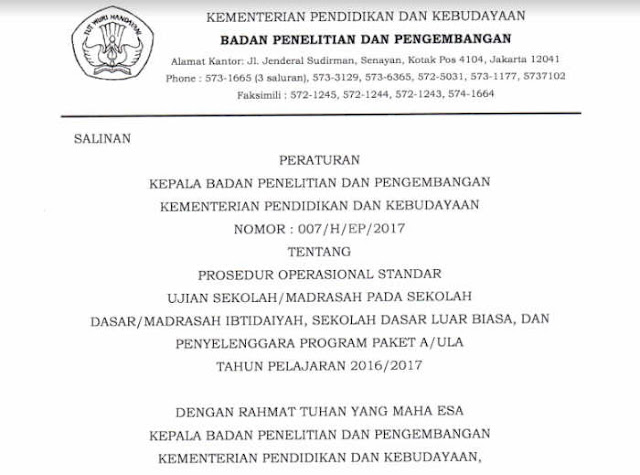 Download POS US SD/MI Tahun 2017 atau Tahun Pelajaran 2016/2017 Download POS US SD/MI Tahun 2017 atau Tahun Pelajaran 2016/2017