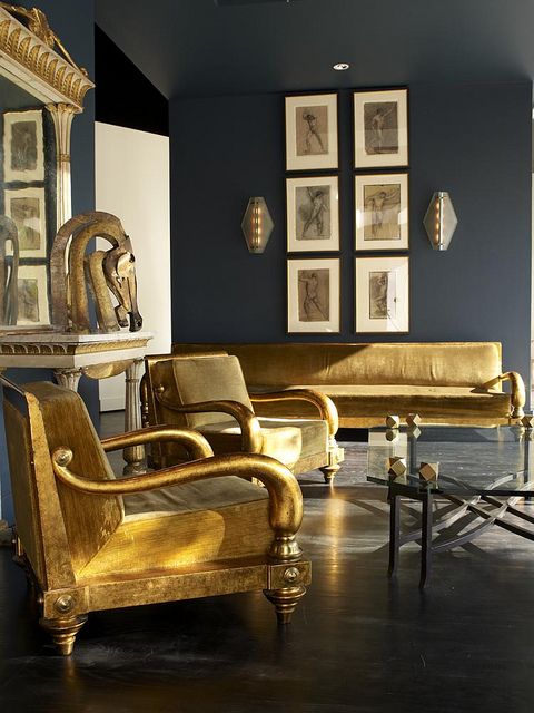Blue and Gold Rooms and Decor (50 Favorites for Friday #219) – South