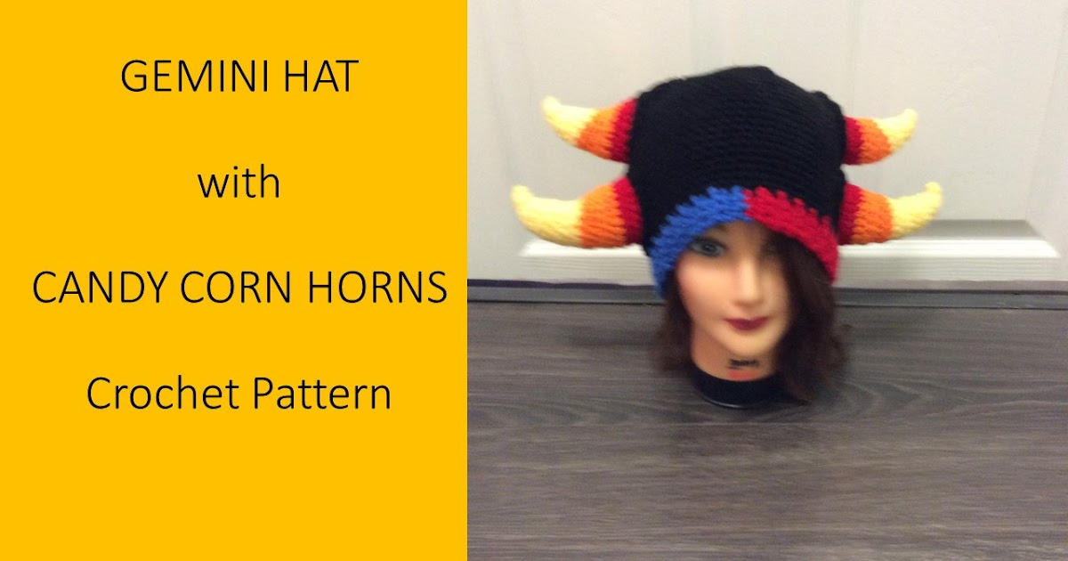 Candy Corn Horns Gemini Candy Corn Horns Hat Crochet Pattern