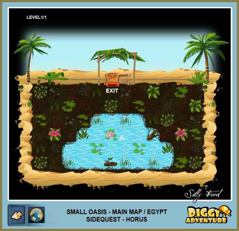 Diggy's Adventure Walkthrough: Egypt Main / Small-Oasis