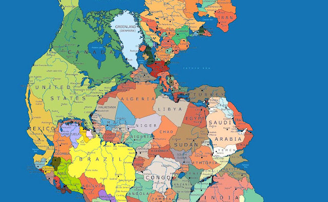 What Pangea Would Look Like With Our Current International Borders