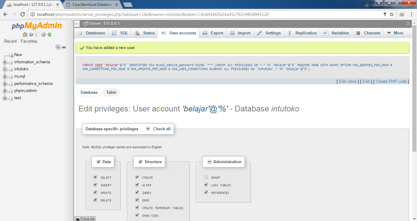 Membuat Html Dengan Database | cara membuat database dengan xampp intutoko Membuat Html Dengan Database | cara membuat database dengan xampp intutoko