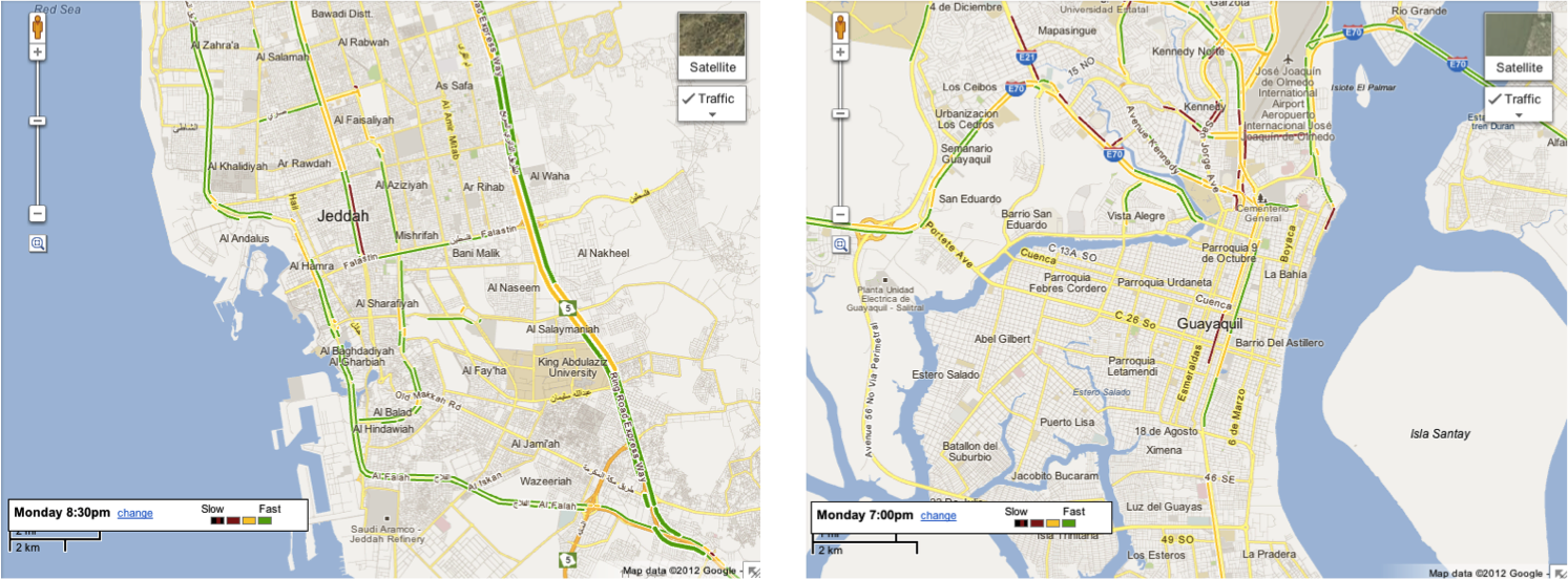 see road traffic in jeddah saudi arabia and guayaquil ecuador