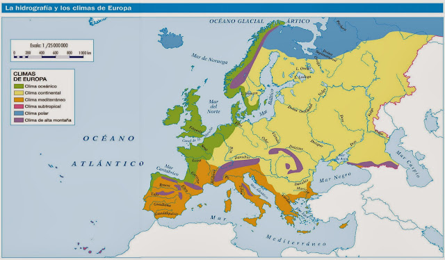 Resultado de imagen de las zonas climaticas de EUROPA