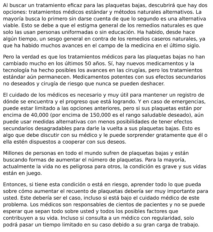 como subir las plaquetas bajas por dengue