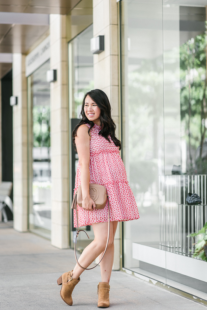 shift dress with booties