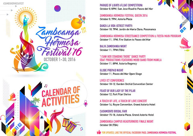 Zamboanga La Hermosa Festival 2016 Schedule of Events