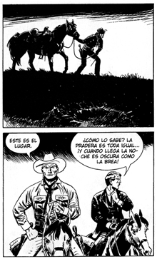 Viñeta de "Tex. Colorado Belle" de Boselli y Font, edita Aleta 