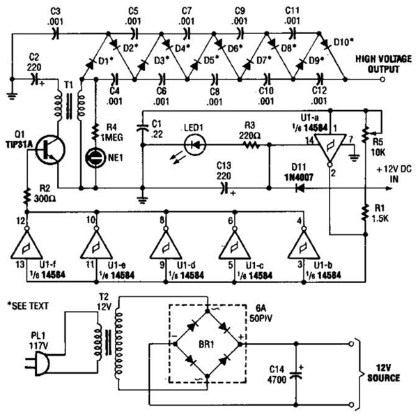 Build a High Voltage Dc Generator Circuit Diagram | Electronic Circuit