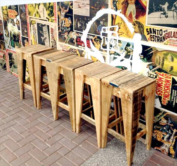 Recycled Pallet Furniture Ideas, Diy Pallet Bar Stools