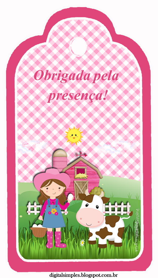 Kit Personalizado Fazendinha para Menina para Imprimir