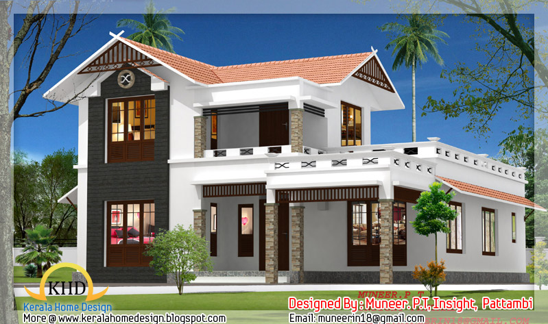 Beautiful Home elevation designs in 3D - Kerala home design and ...