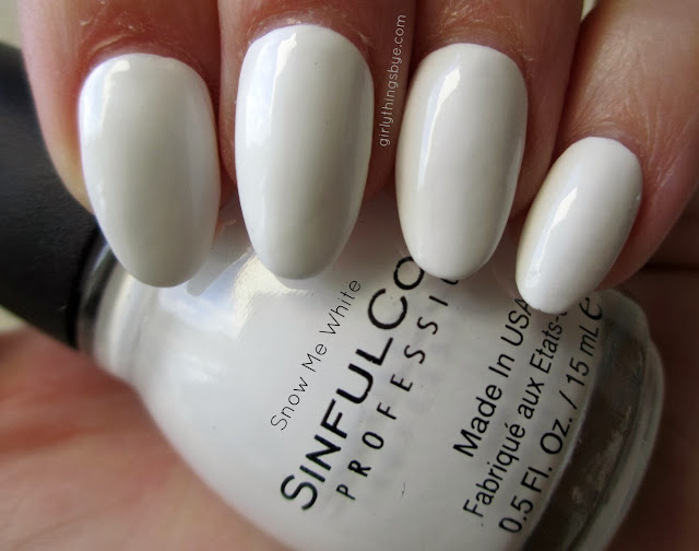 Sinful Colors Snow Me White, nail polish, swatch, @girlythingsby_e