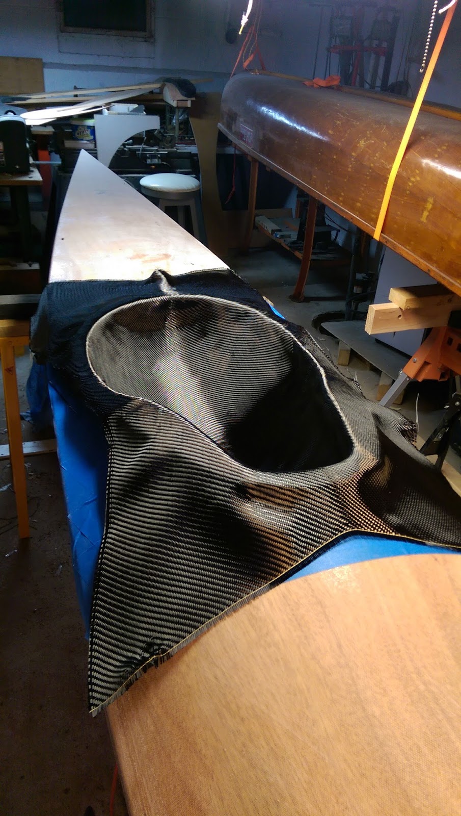 Harbor Inn Boatworks Carbon Fiber Layup On Coaming