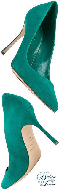 ♦Sergio Rossi green pointed toe pumps #pantone #shoes #green #brilliantluxury