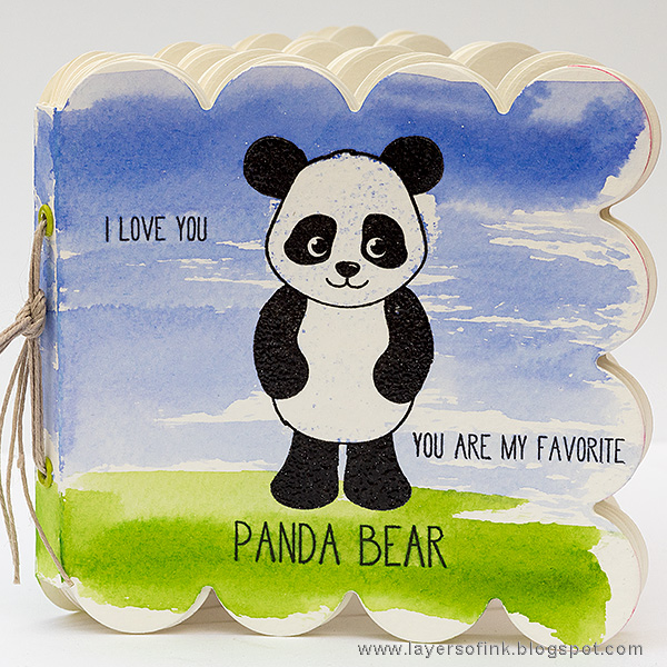 Layers of ink - Panda Coloring Book Tutorial by Anna-Karin with Simon Says Stamp 3 Sided Scallop