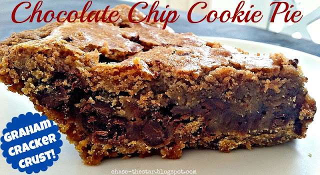 Chocolate Chip Cookie Pie Recipe via Chasethestar.net #chocolatechip #cookie #pie #recipe #dessert