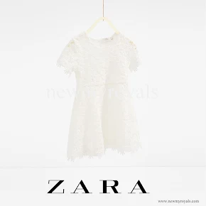 Princess Alexia wore ZARA Guipure Lace dress
