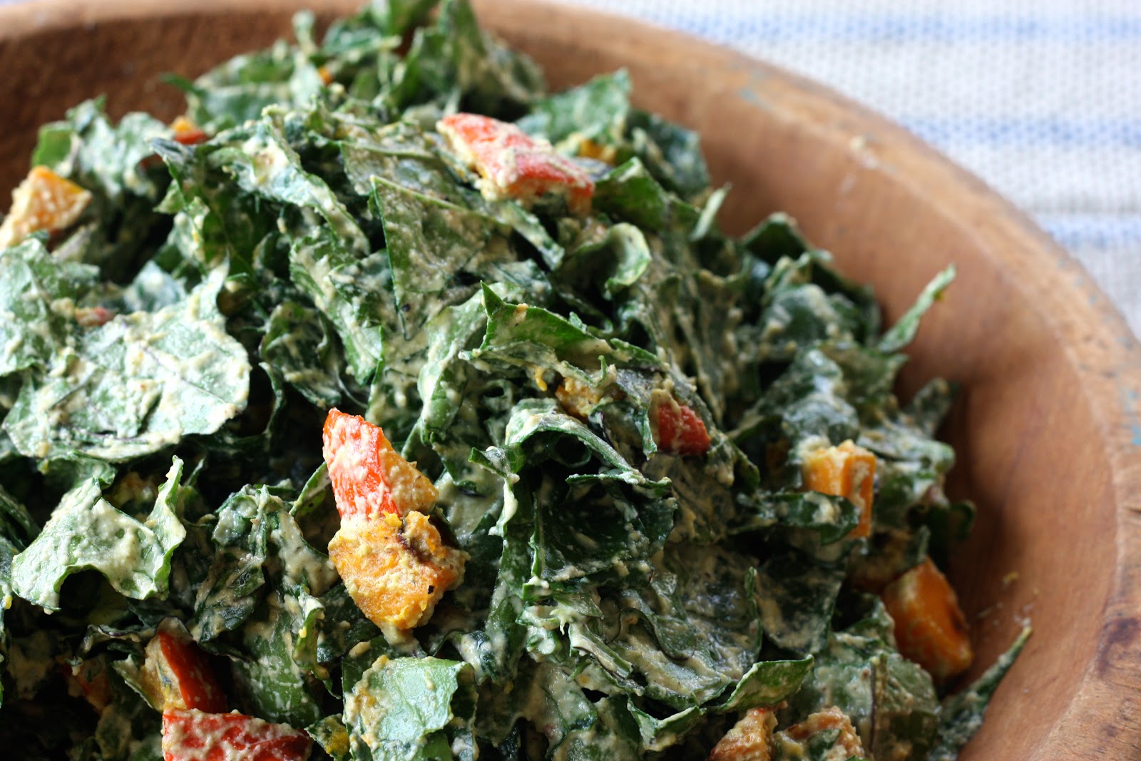 A natural food blog: Raw Ranch Kale Salad with Roasted Pumpkin Croutons