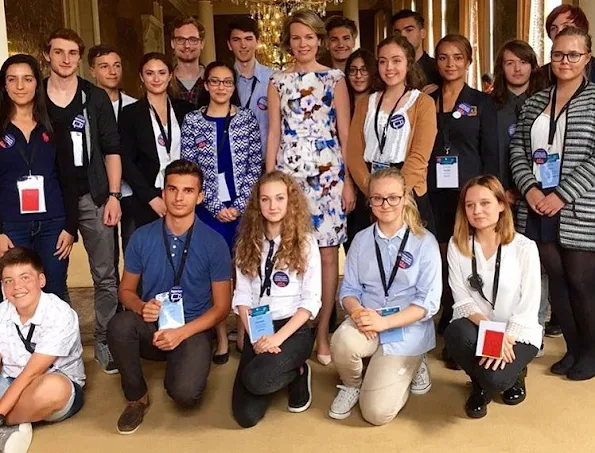 Queen Mathilde of Belgium attended the Conference of Children's Rights at Academy Palace