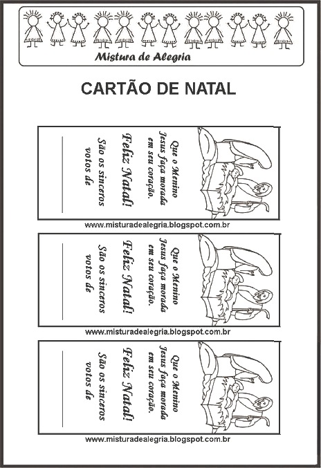 cartÕes de natal para colorir imprimir mistura de alegria