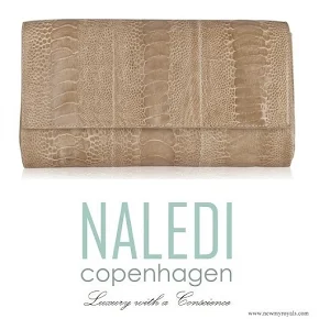 Crown Princess Mary carried Naledi Copenhagen Allana Latte Ostrich Clutch