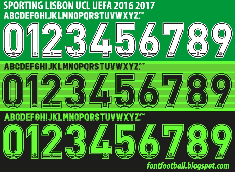 FONT FOOTBALL Font Vector Sporting Lisbon UCL UEFA 2016 2017 kit