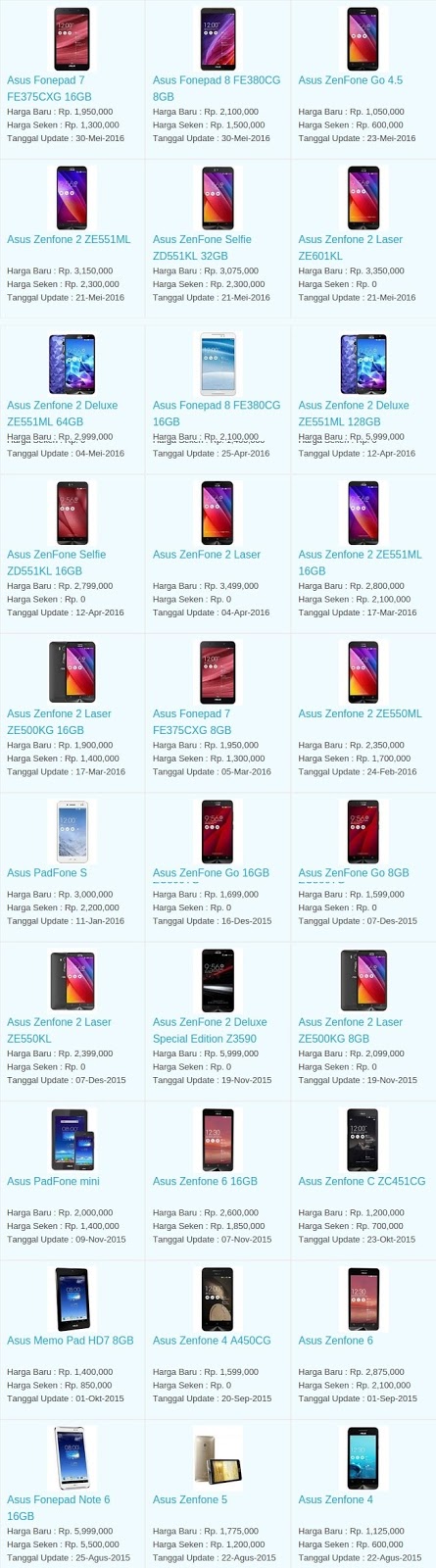 Daftar Harga Hp Terbaru Asus Juni 2016 Daftar Harga Hp Terbaru Asus Juni 2016
