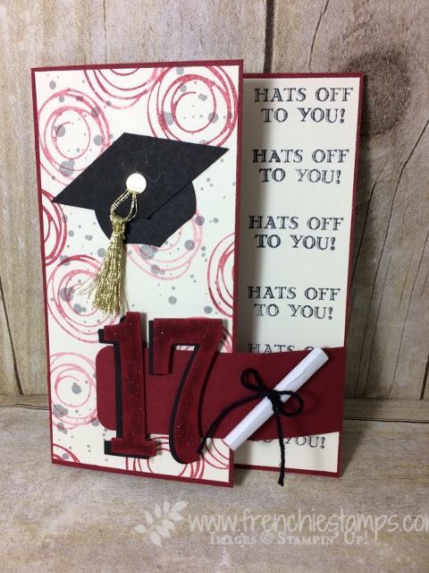Graduation card, Big Buckle, B.Y.O.P., Large Number Framelits, Guy Greeting, Graduation Cap, Stampin'Up!