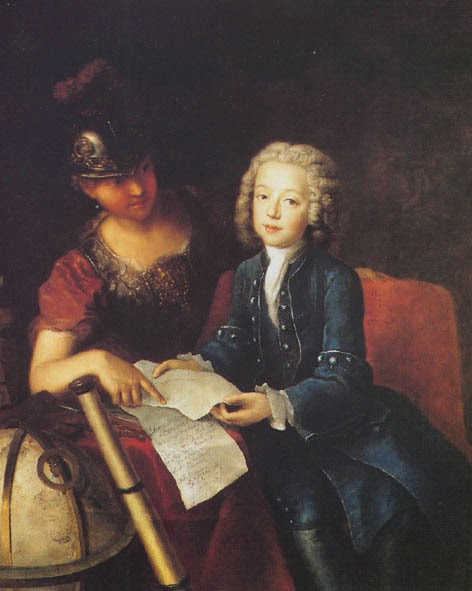 Jean-Philippe Baratier attended by Minerva by Antoine Pesne, 1735
