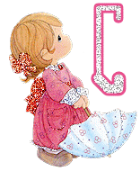 Abecedario de Niña con Sombrilla. Alphabet of Girl with Umbrella.