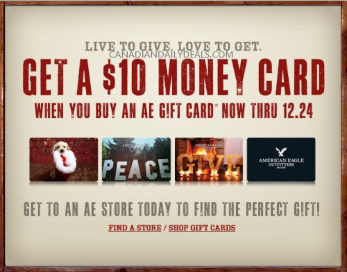 Canadian Daily Deals American Eagle Free 10 Money Card