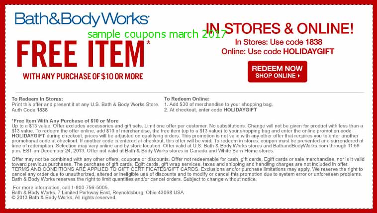 Bath and body works coupon code
