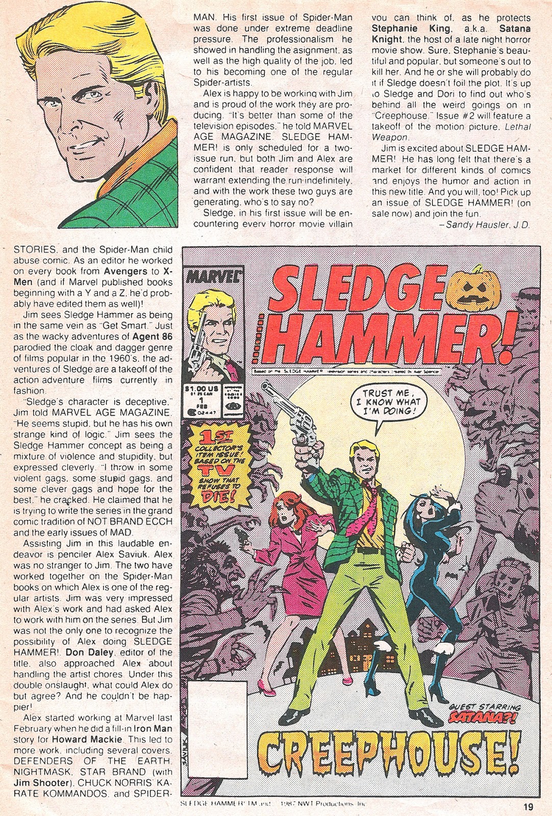 STARLOGGED GEEK MEDIA AGAIN 1987 SLEDGE HAMMER! (Marvel US)
