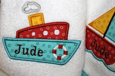Embroidered burp cloth