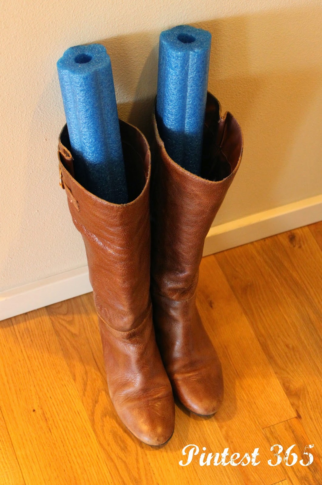 Pintest 365. Day 78 Pool Noodle as a Boot Shaper (success).