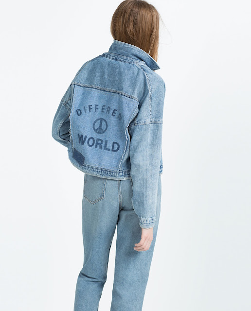 i am denim jacket zara, denim jacket logo back, 