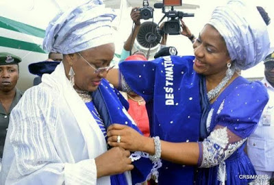 2 Photos: Aisha Buhari arrives Cross River State to flag off the 2016 Maternal and Child Health Week