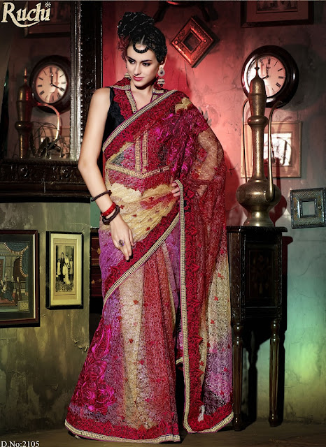 Ruchi Designer Sarees | Colorful Party Wear Spring Saree Collection 2013