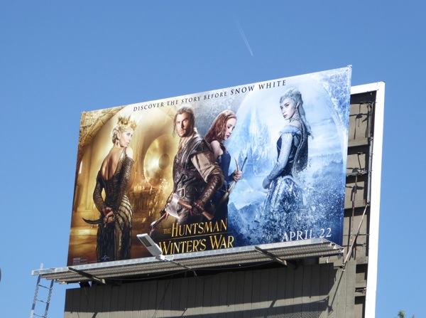 The Huntsman: Winter's War movie billboard Huntsman Winter's War movie billboard