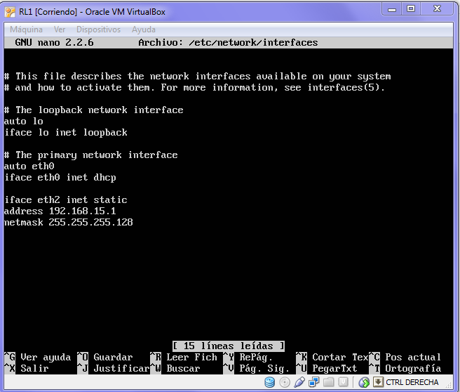 Redes en SMR (Baio) Asignación estática de IPs