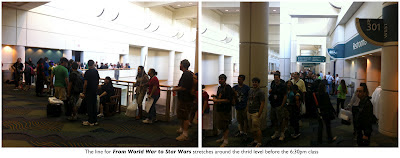 The line for From World War to Star Wars at Celebration VI