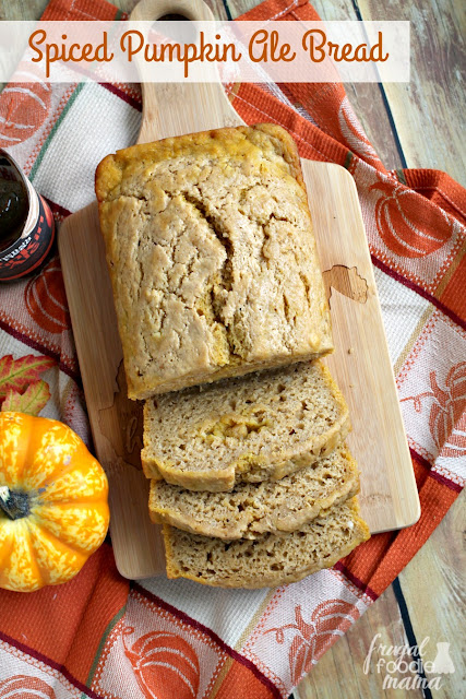 This savory Spiced Pumpkin Ale Bread has just a touch of sweetness & a spiced flavor that is reminiscent of pumpkin pie.