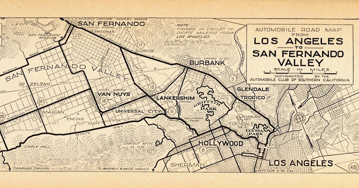 The Museum Of The San Fernando Valley Rare Old Auto Club Map Teaches How The Museum Catalogues