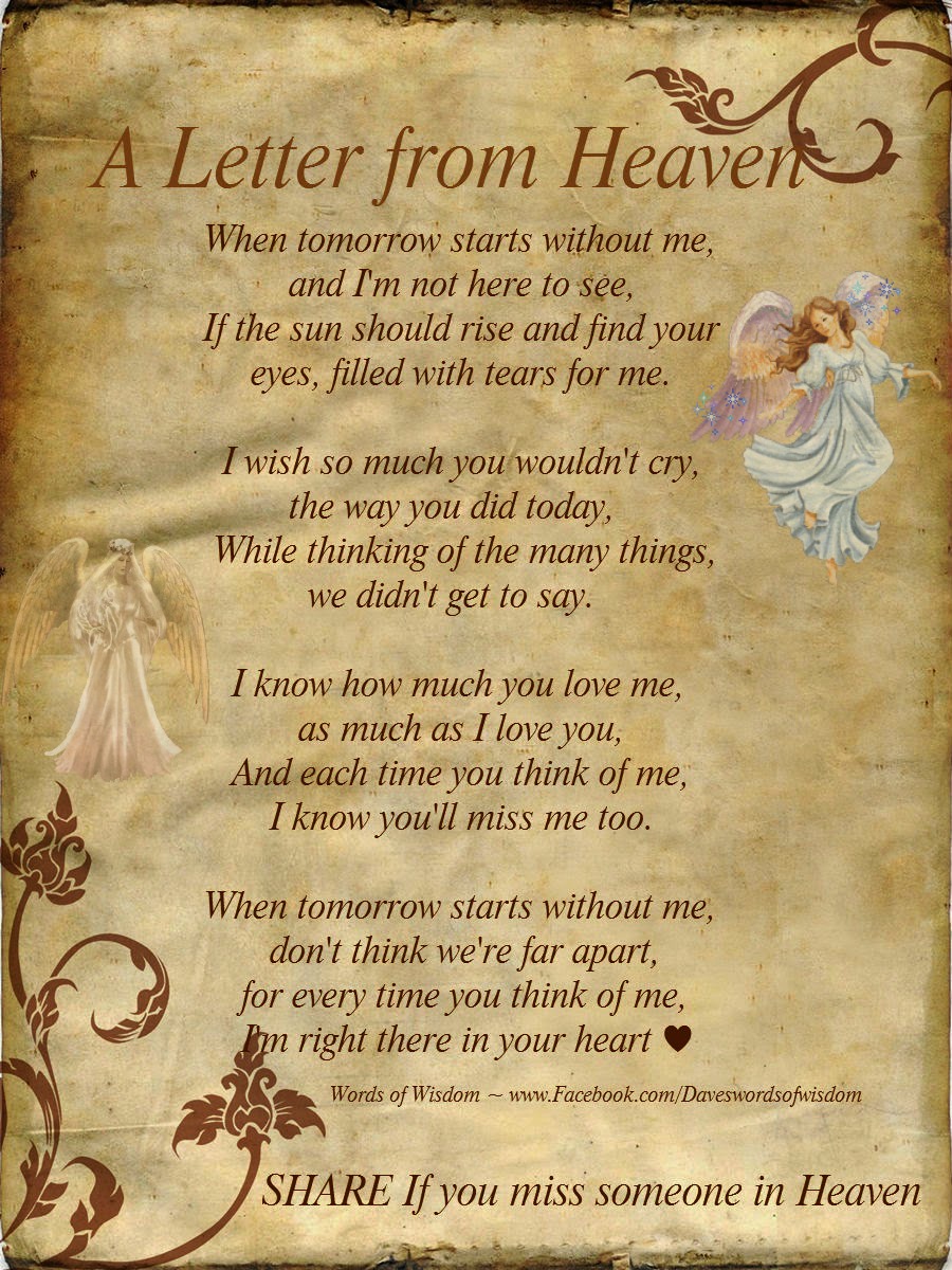 Letter To My Loved Ones From Your Angel In Heaven Letter To My Loved Ones From Your Angel In Heaven