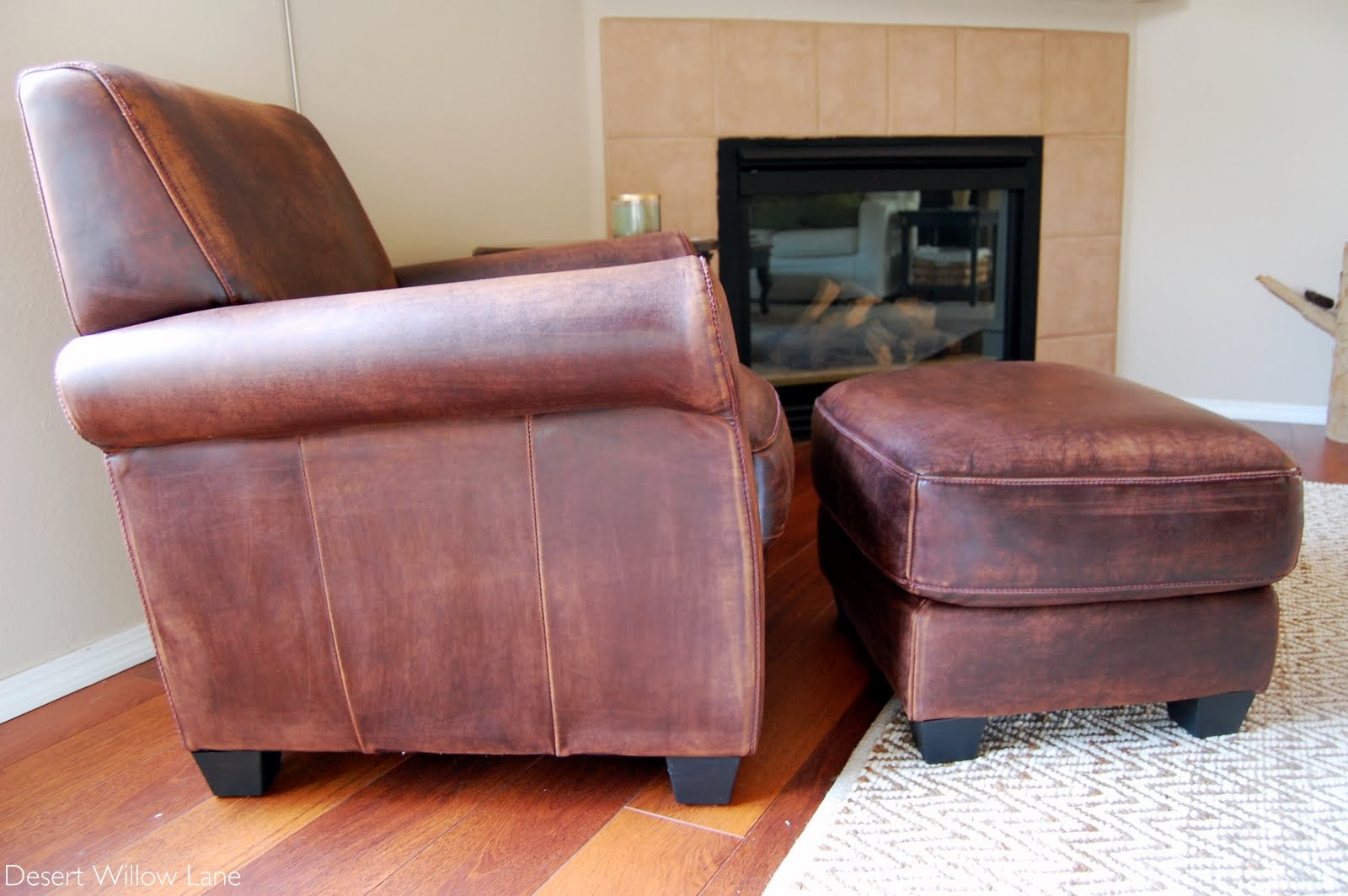 Distressing New Leather Furniture {DIY} / Desert Willow Lane