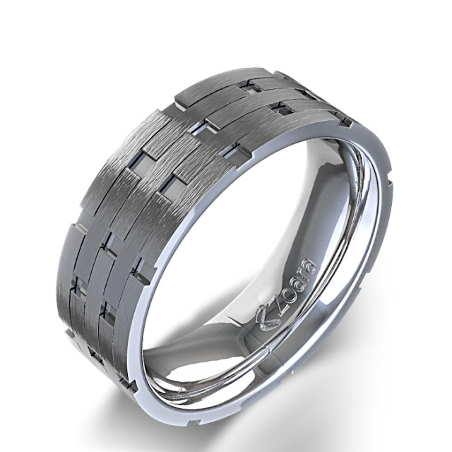 Mens Wedding Bands Brushed White Gold Wedding Bands 2016/2017