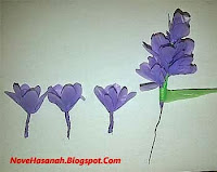 membuat bunga lavender dari kantong kresek bekas