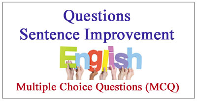 Sentence Correction - Multiple Choice Questions (MCQ) and Answers