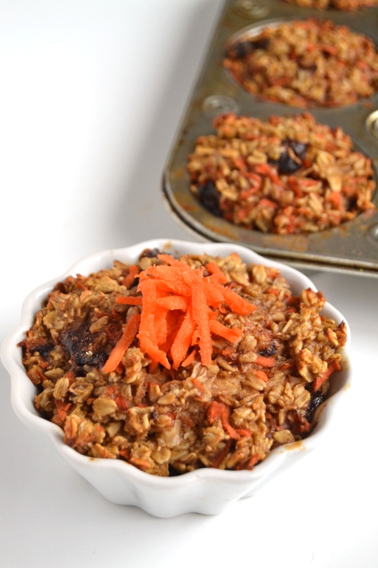 If you are a carrot cake lover, try these Carrot Cake Baked Oatmeal Cups with healthy cream cheese frosting for a healthy and satisfying breakfast! www.nutritionistreviews.com
